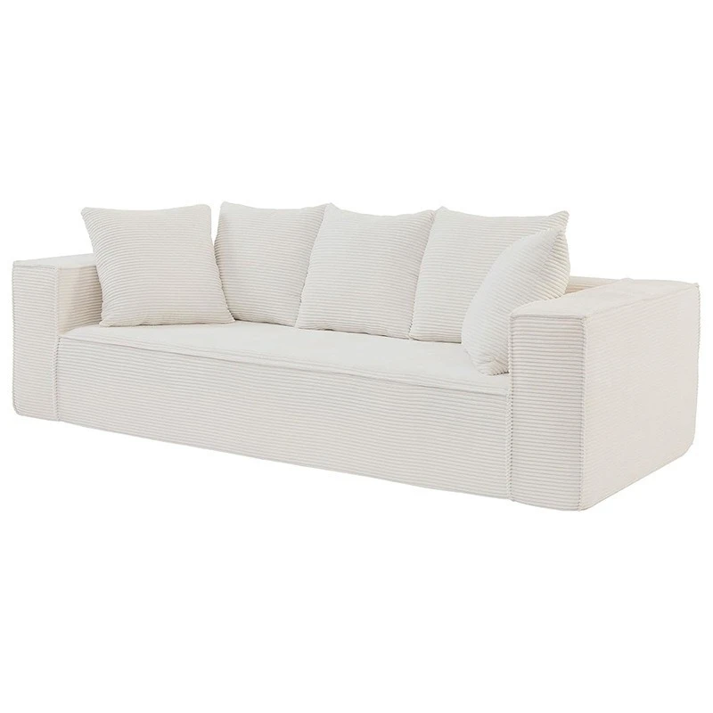 Fabric straight row modern simple pressure resistant polymer high density sponge sofa