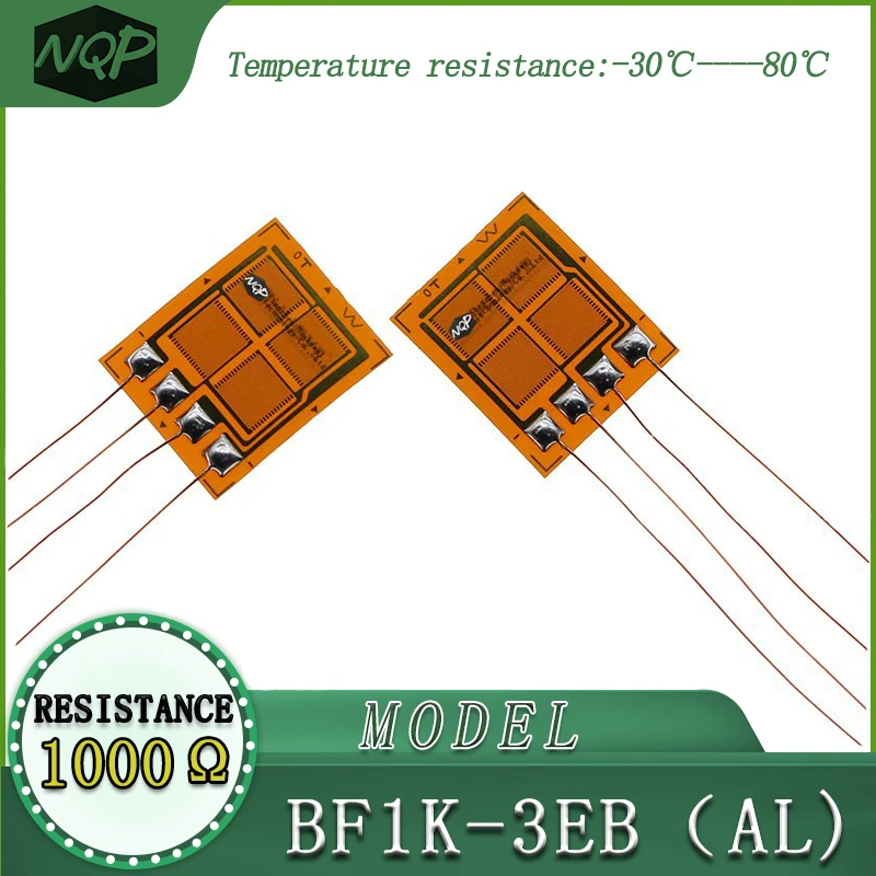 Strain gauge BF1K-3EB aluminum, high precision, resistive type, with a resistance value of 1000 ohms, used for load cells.
