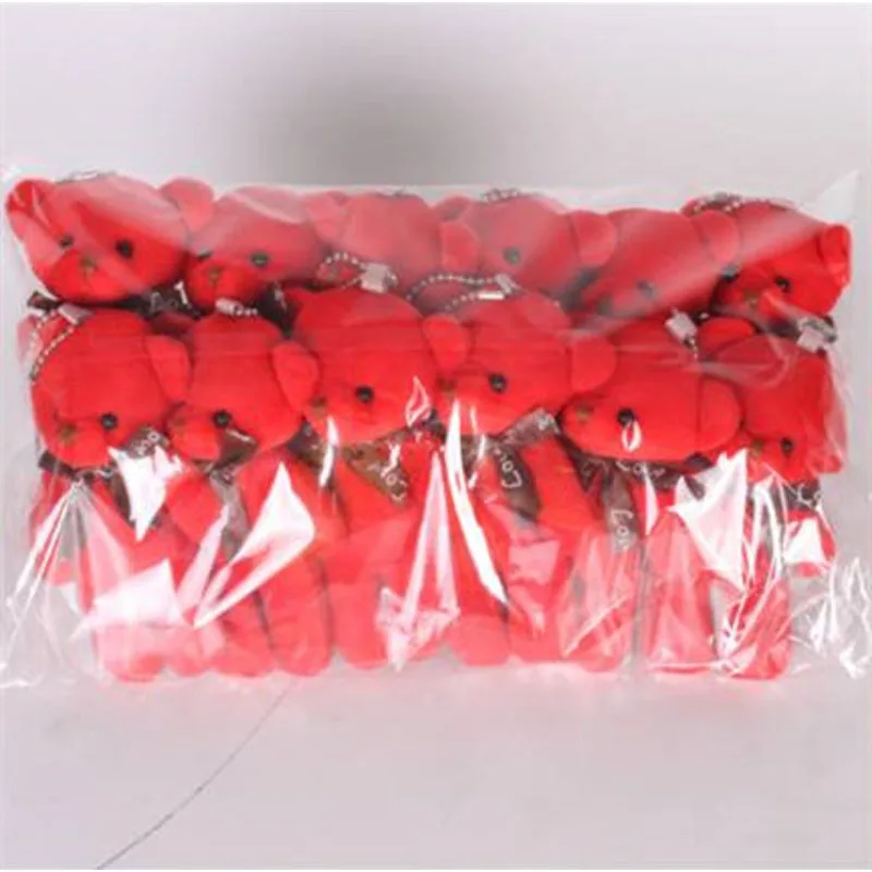 12 stks/partij Zachte Gevulde Beer Knuffels Mini Teddybeer Poppen Speelgoed Kleine Gift Party Bruiloft Sleutelhanger Tas Hanger Teddy sleutelhanger