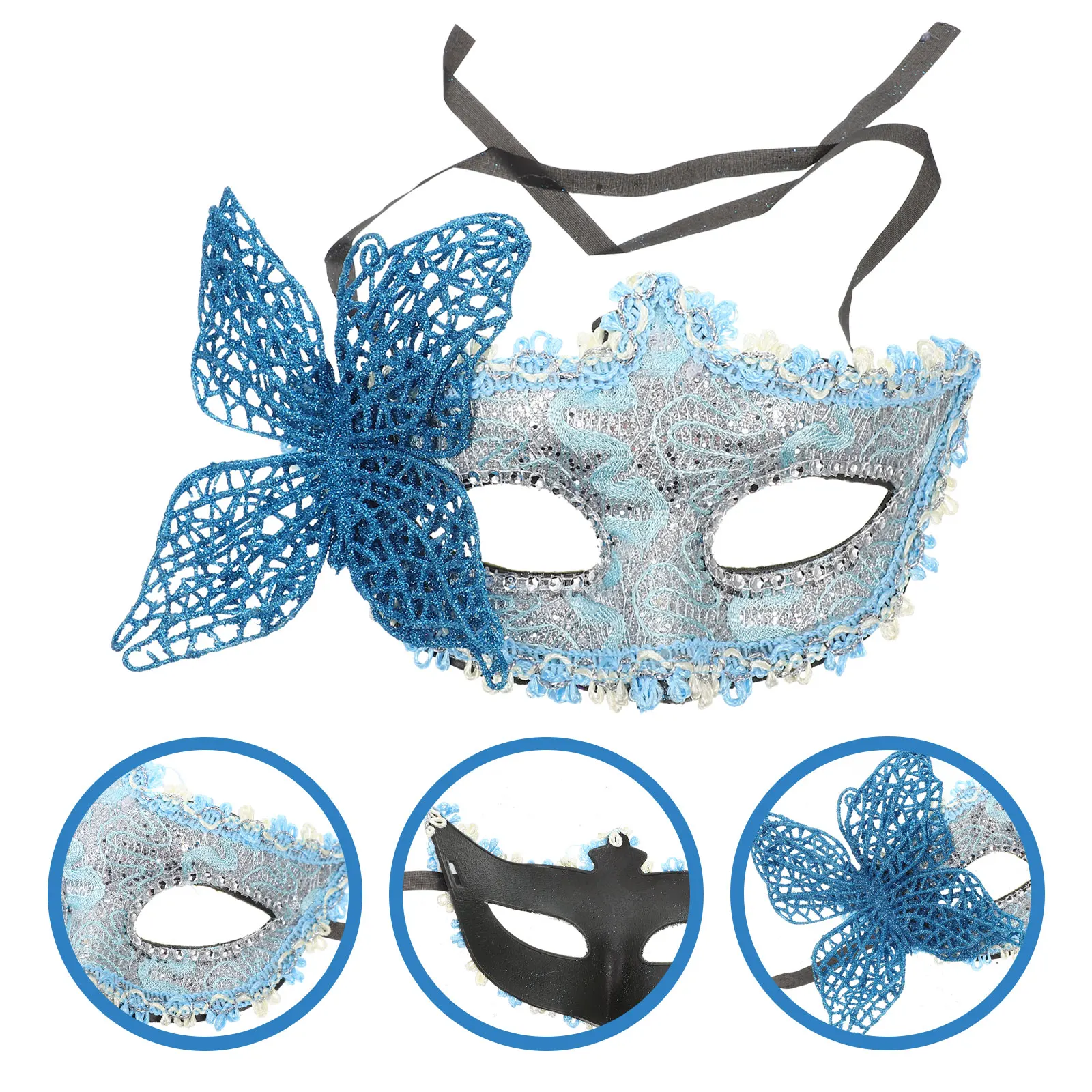 

Masquerade Mask Butterfly Lace and Plastic Eye Masks for Women Birthday Halloween Party Costumes
