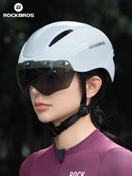 ROCKBROS Cycling Helmet Goggles Men Women Integrally-Molded MTB Bicycle Helmet Lightweight Mountain Road Bike Helmet Taillights