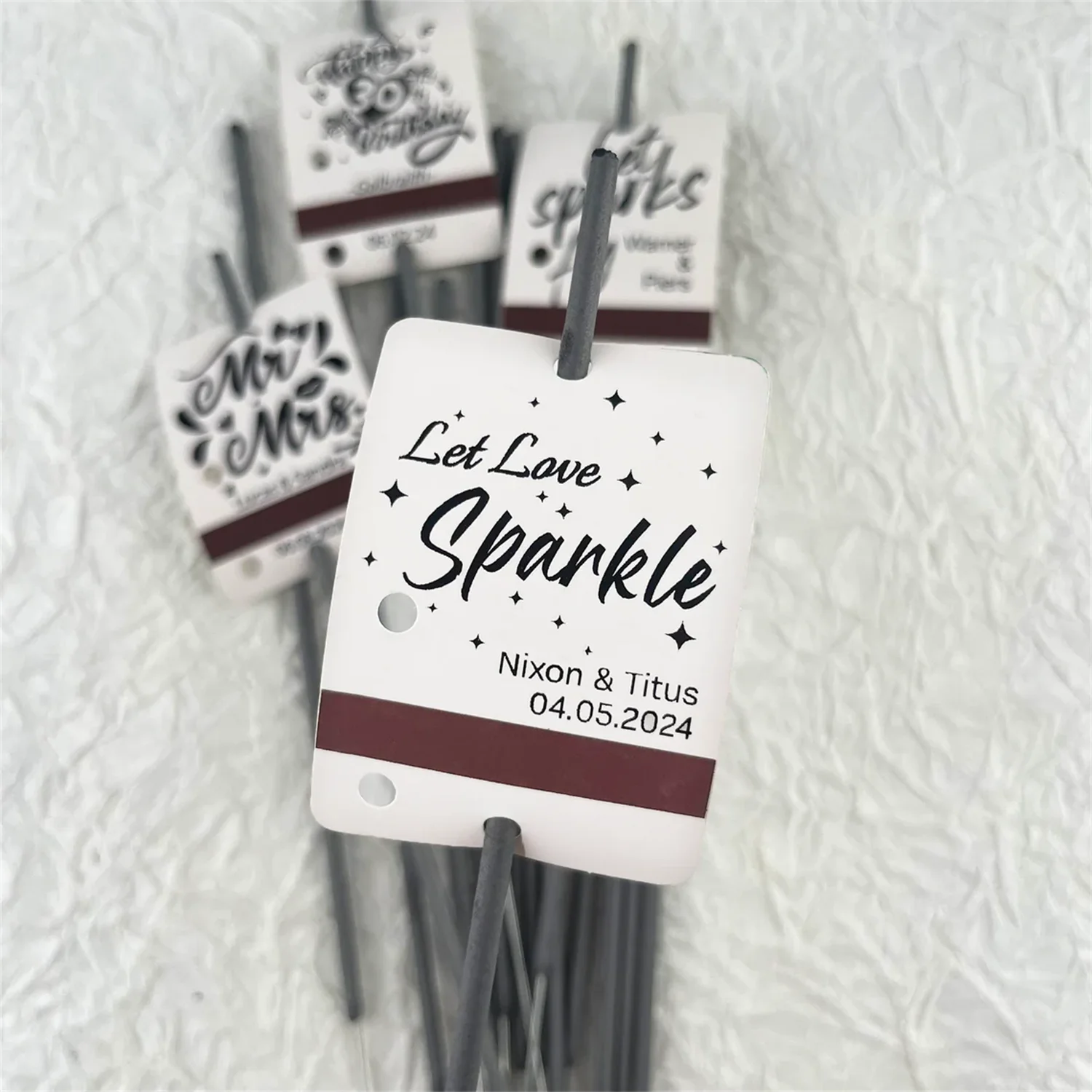 Let Love Sparkle - Personalized SPARKLER TAGS for Weddings | Birthdays | Anniversaries |Engagement Parties