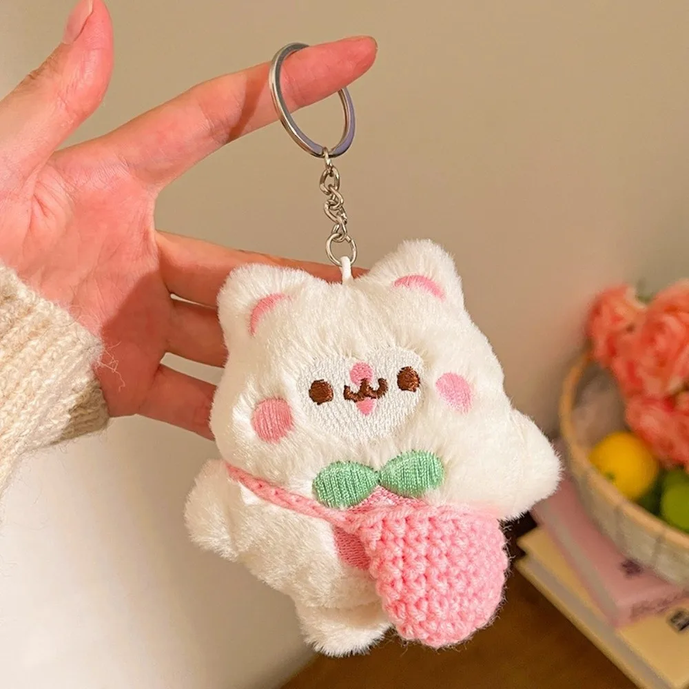 Mehrfarbige Plüsch Katze Schlüsselanhänger Anhänger Auto Dekoration Cartoon Katze Paare Tasche Ornament Weiche Süße Kätzchen Puppe Schlüsselanhänger Geschenk Spielzeug – Detail 13