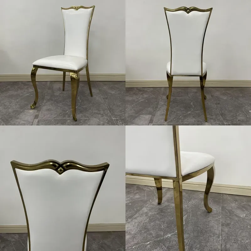 Hotel Western Wedding Dining Chair with Creative Beard Backrest for Wedding Events Batch Customization Stainless Steel PU