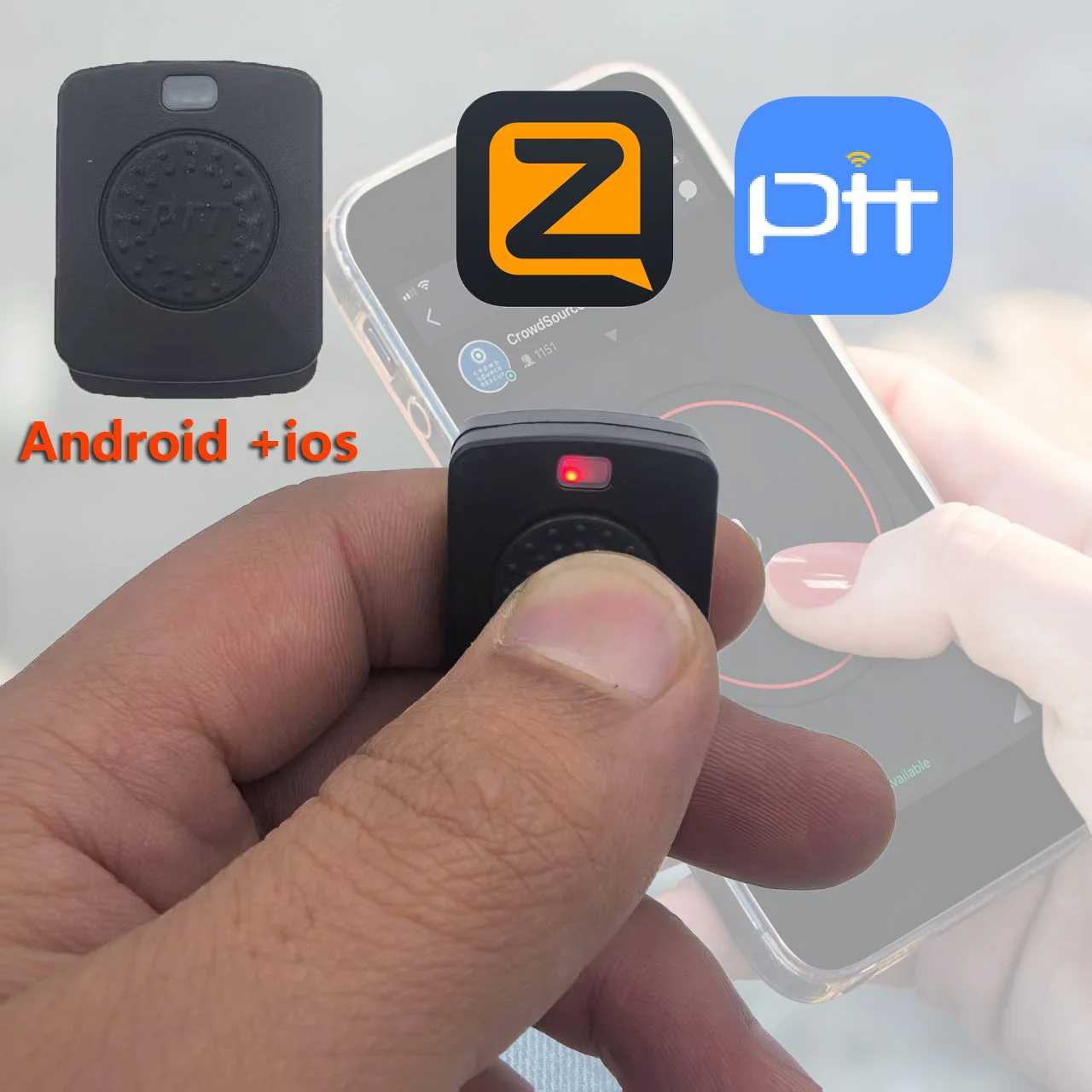 REAL PTT/SMART PTT Bluetooth PTT Switch Waterproof  Zello PTT Button for iOS+Android