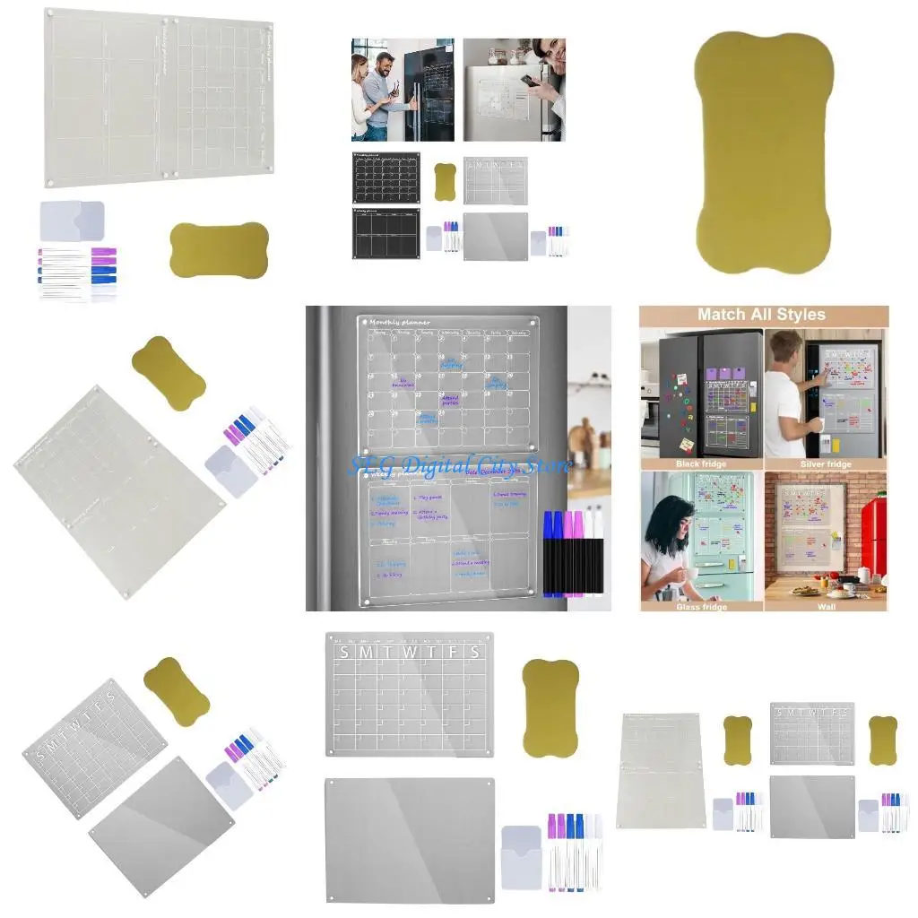 

U75B Weekly and Monthly Calendar Fridge Calendar Meal Planner