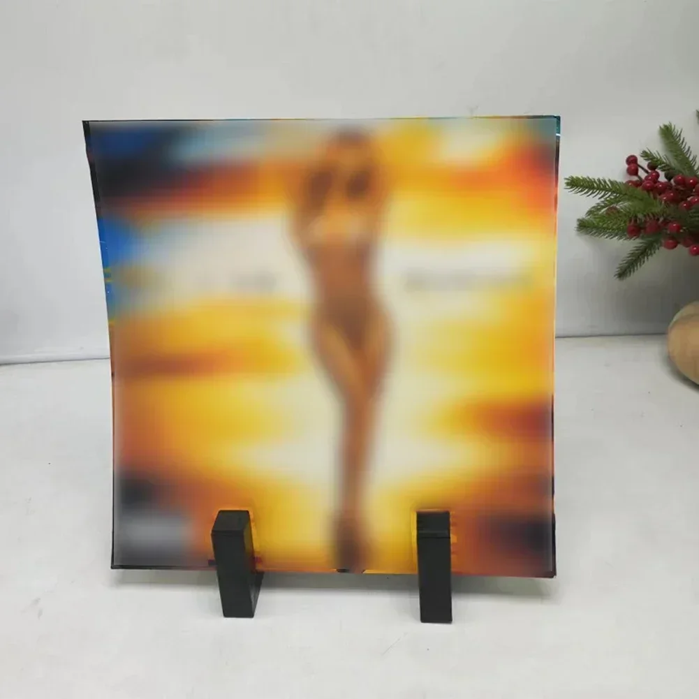 Edgeless Vinyl Record Display Stand Sturdy Metal Support for Albums Tablets and Frames Enhance Your Turntable Setup