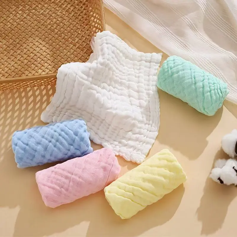 3/5-piece set of pure cotton gauze baby towels, suitable for baby's face, handkerchief, bathing, feeding, face wash cloth, and b
