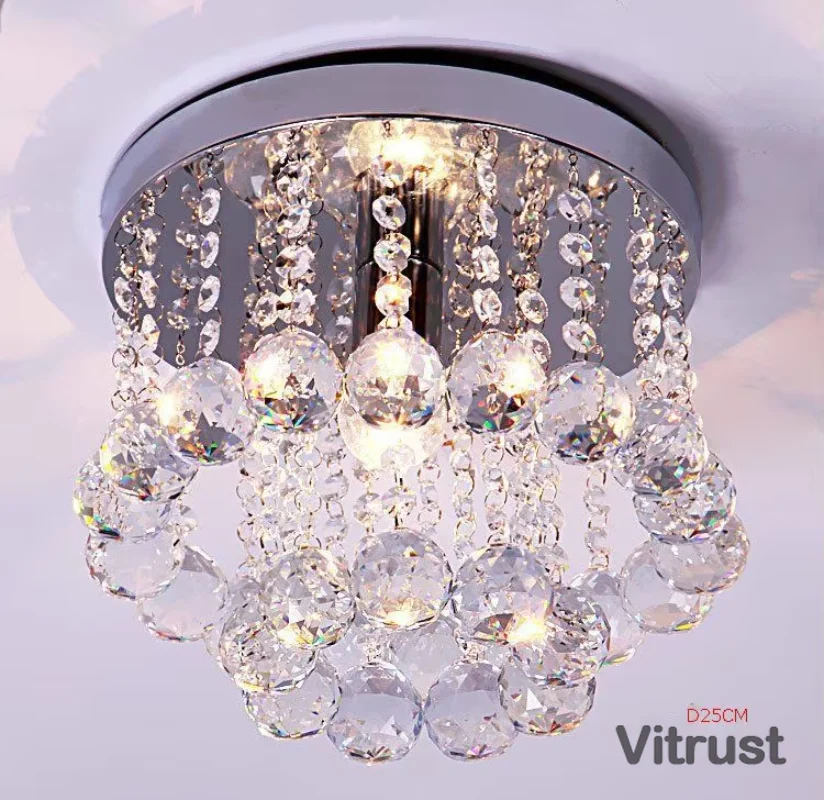 Chandelier Crystal Lighting Top K9 Crystal Stainless Steel Frame Ceilng Lampe Diameter 15CM 20CM 25CM