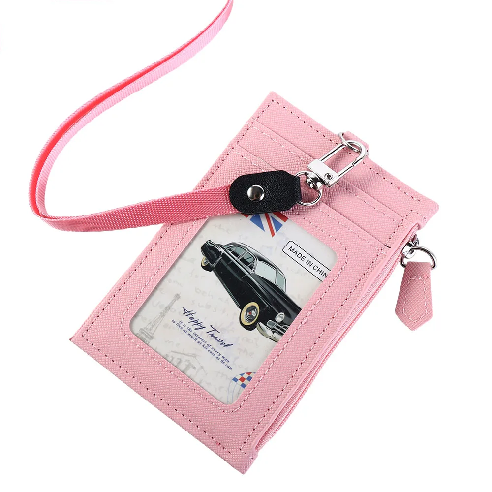

Men Neck Strap Student Office School Supplies Business Coin Purse Badge Holder ID Card Holder with Lanyard Bus Cards Cover