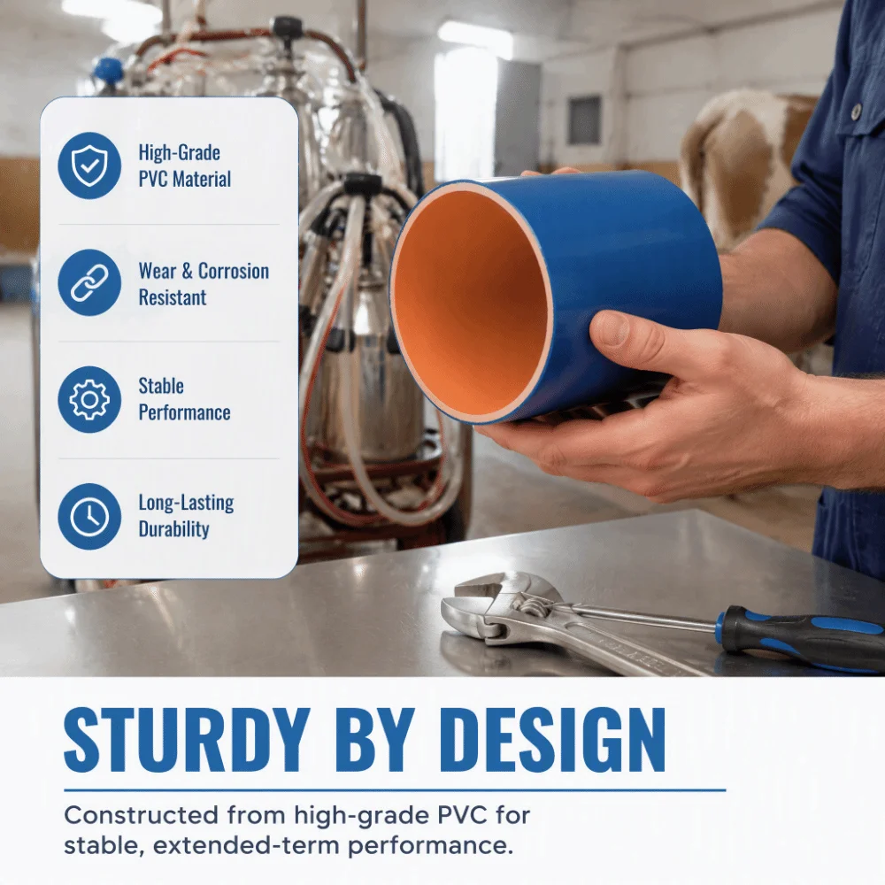 PVC Milking Machine Pump Shell Blue Outer Orange Inner Piston Milking Machine Housing Smooth Outer Surface Uniform Molding