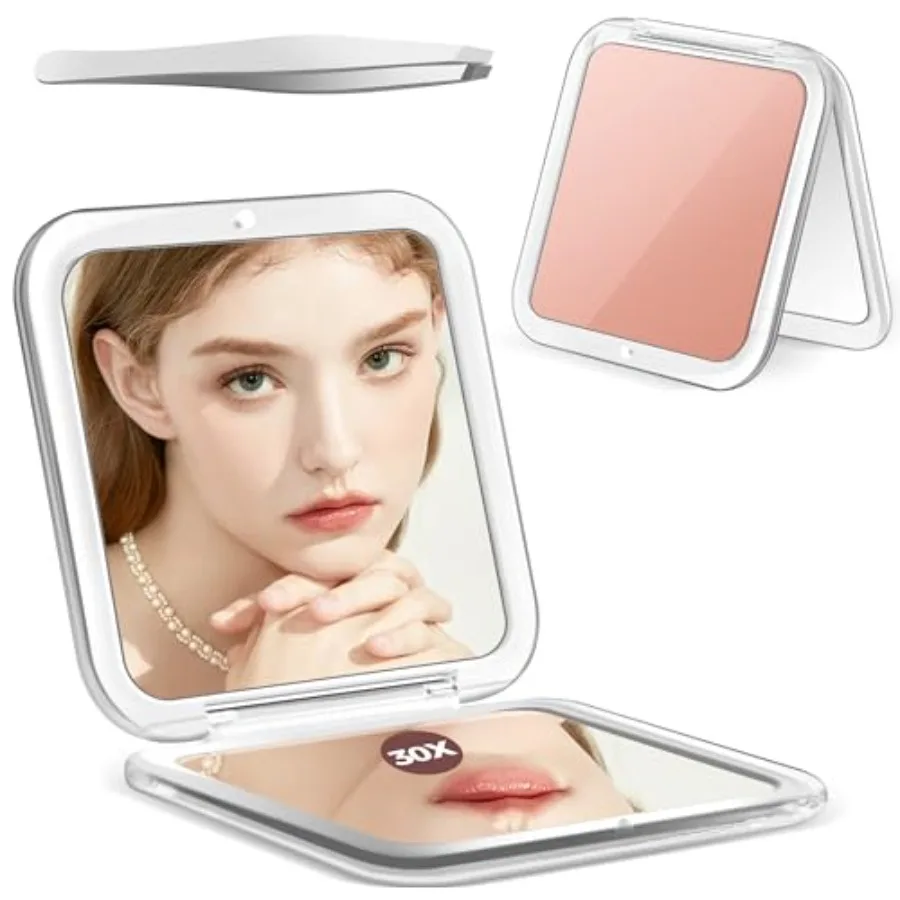

Compact Mirror, 30X Magnifying Mirror, Pocket Mirror for Purse, Travel Makeup Mirror with 30X/1X Magnification, Travel Essentia