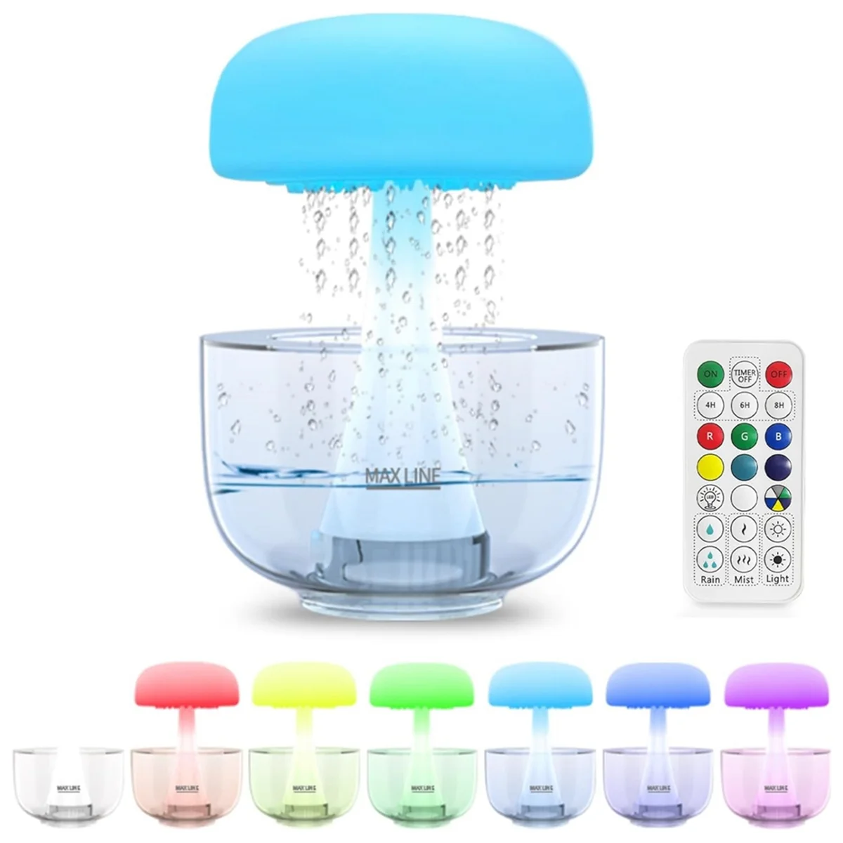 Wolk Regen Luchtbevochtiger Water Druppelen, Wolkenregen Aromatherapie Etherische Olie Diffuser Met 7 Kleuren Led Licht Voor Thuiskantoor