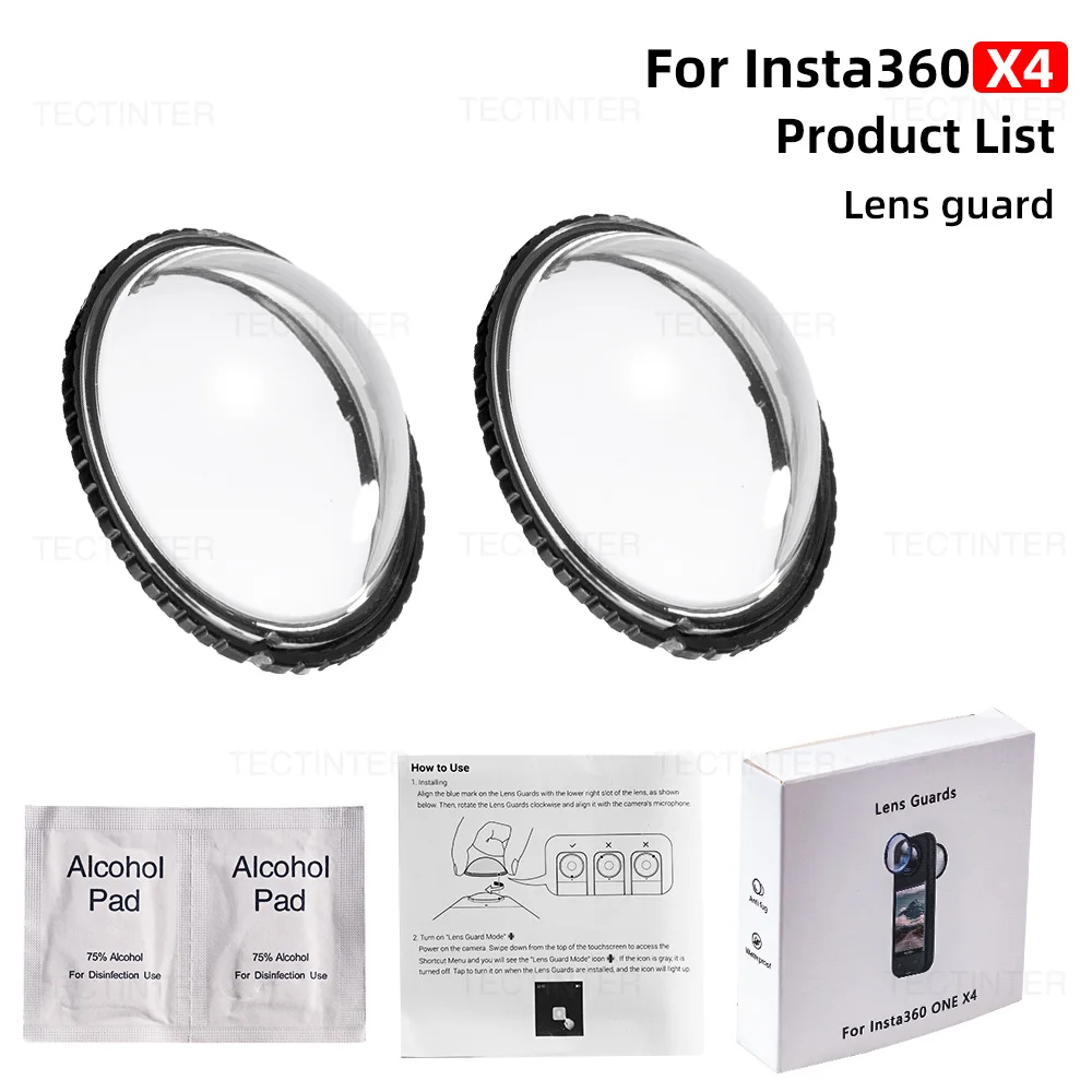 Gehärtete Glasfolie für Insta360 X4 X5 Displayschutzfolie, kratzfest, Objektivschutzkappe, Schutzkit 360 ° Zubehör für Videokameras