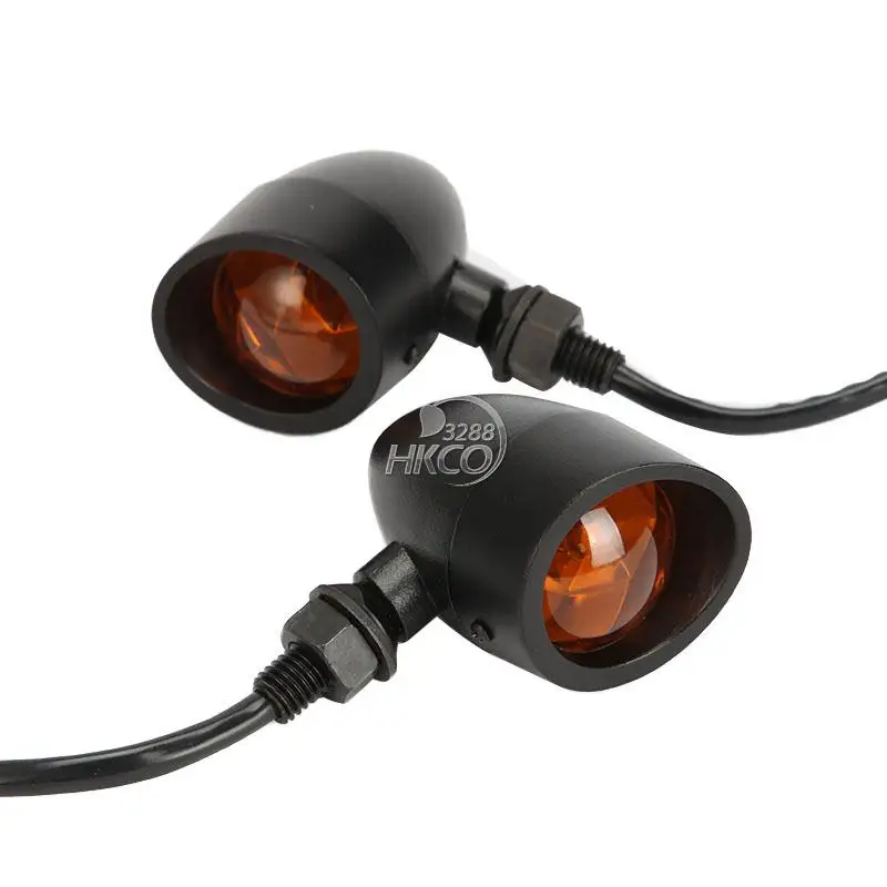 

2X Metal Retro Amber Bullet Motorcycle Indicator Turn Signal Lights For Harley Davidson Honda Suzuki Kawasaki Yamaha Chopper Bob