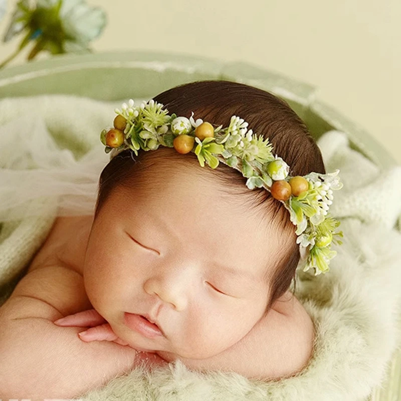 Adjustable Newborn Photography Props Creative Fruit Shape Infant Head Flower Prop Studio Baby Girl Posing Photo Accessories