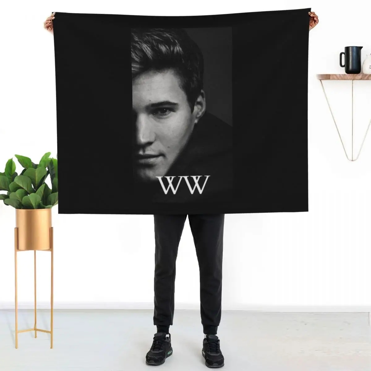 

Wincent Weiss Black & white Throw Blanket Modern Design Soft Blanket for Home Decor