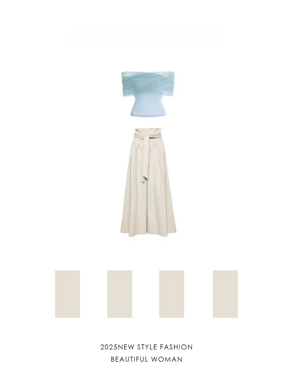 

Модный женский комплект 2025 года: новинка, юбка А-силуэта с высокой талией и топ для офиса, простой и элегантный, длинный рукав