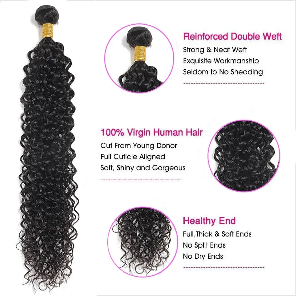 36 Inch Curly 12A Loose Deep Wave 100% Raw Human Hair Bundles 1/3/4 Bundles Double Weft Weavy Virgin Brazilian Hair