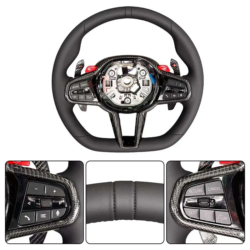 Full M1/M2 Buttons  Leather Steering Wheel for G01 G05 G20 G22 G30 M2 G87 M3 G80 M4 G82 G42 M5 F90 F95 X3M F97 M340i