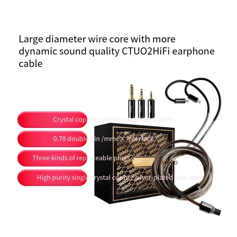 IKKO CTU01 CTU02 Single Crystal Copper Silver Plating MMCX/0.78 2Pin Earphone Upgrade Cable Interchangeable Plug