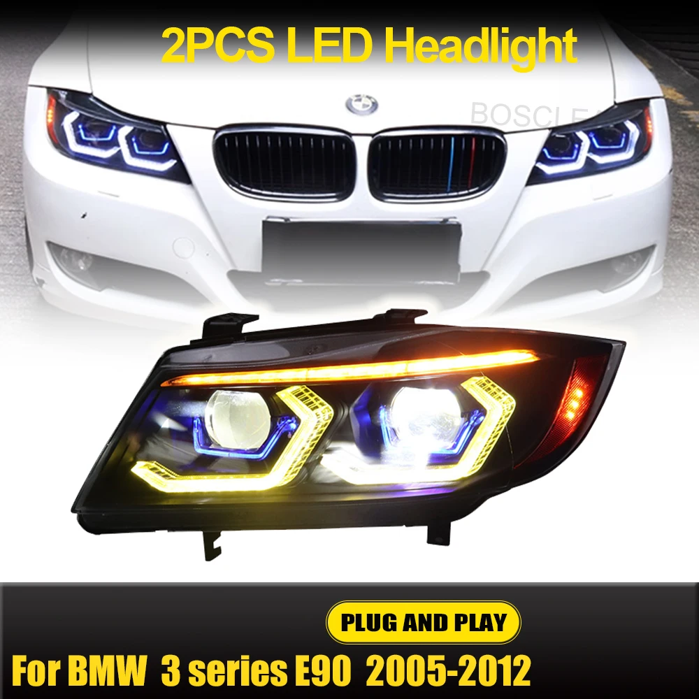 NEW LED Car Headlights For BMW 3 series E90 318 320 325i 2005-2012 DRL Headlamp Assembly Upgrade Projector Lens Accessories Kit