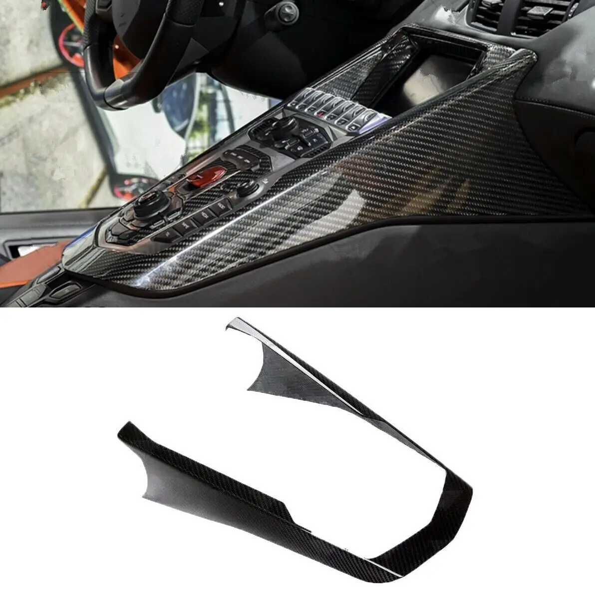 

Real Dry Carbon Fiber Car Center Console Cover Trim For Lamborghini Aventador LP700 720 750 2011-2021