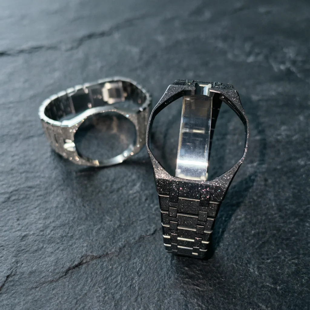 Wrist Conversion Mod Kit for Pocket Watch, Octagonal Shape Watch Upgrade Parts, Sandblasted Stainless Steel Case & Strap