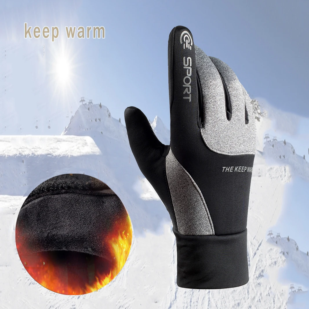 1 Paar Winter Thermische Handschoenen Mannen Vrouwen Touchscreen Waterdichte Anti Slip Handen Warm Voor Wandelen Rijden Fiets Fietsen