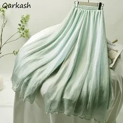 Loose Pants for Women Thin Summer Casual Korean Style All-match Solid Fashion Elegant Female Elastic Waist Ins Chiffon Popular