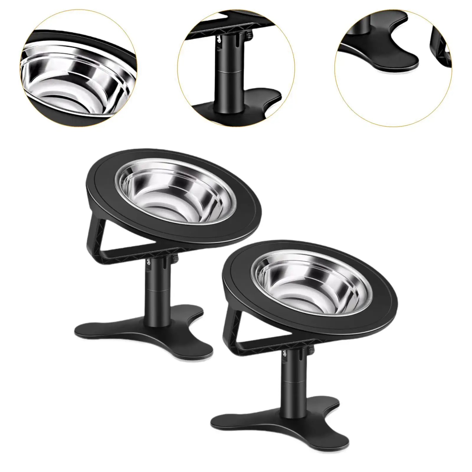 2 Pieces Adjustable Tilted Cat Food Bowl for Small, Medium and Large Cats