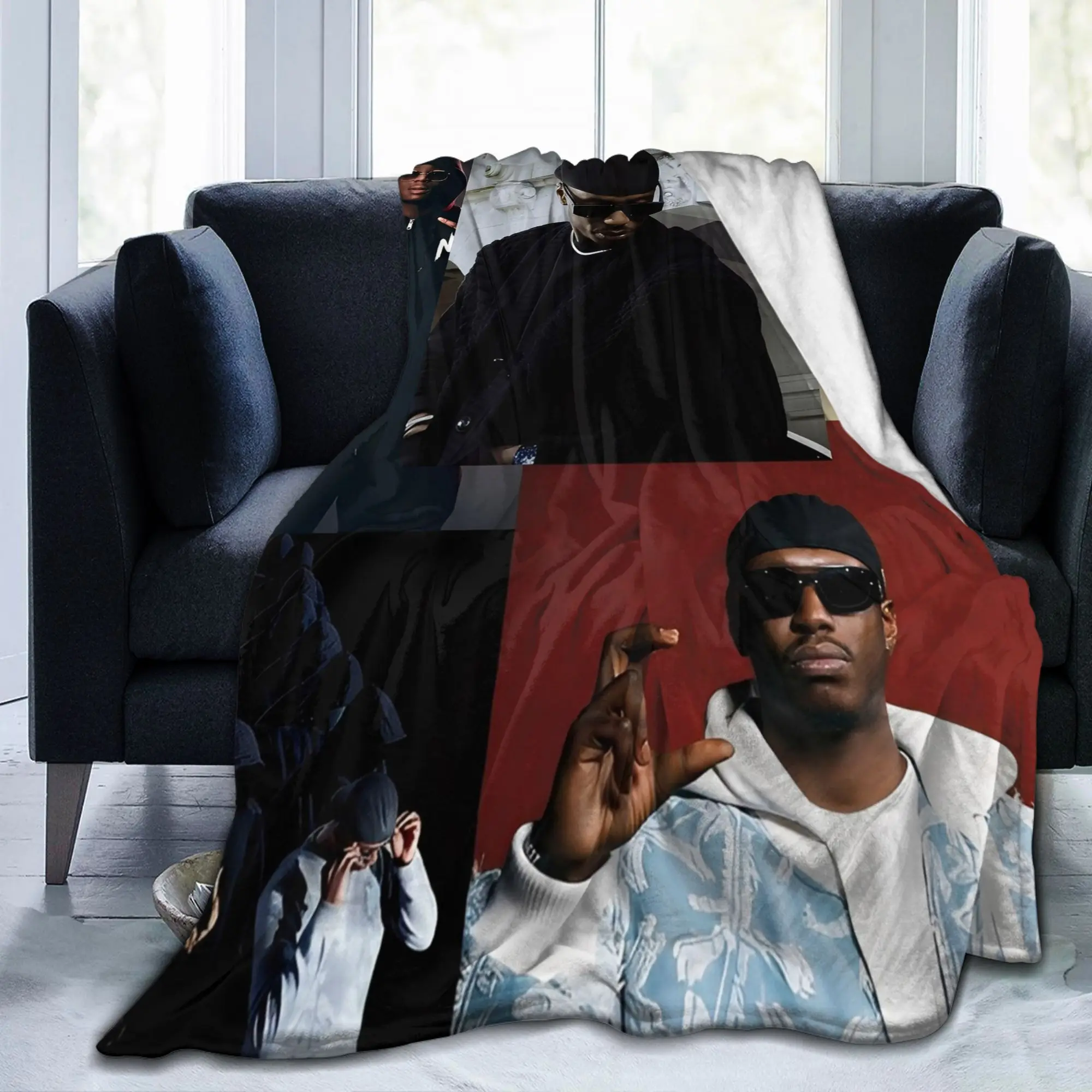 Hommage Werenoi Rapper Knitted Blankets Legend Never Die Throw Blanket Airplane Travel Lightweight Bedspread Multi-function