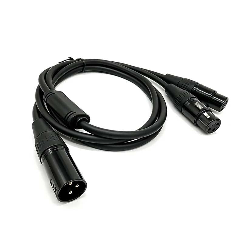 50cm 3‑Pin XLR Y‑Splitter Cable, Male to Dual Female Balanced Audio Cord for Microphone Mixer Amplifier ﻿