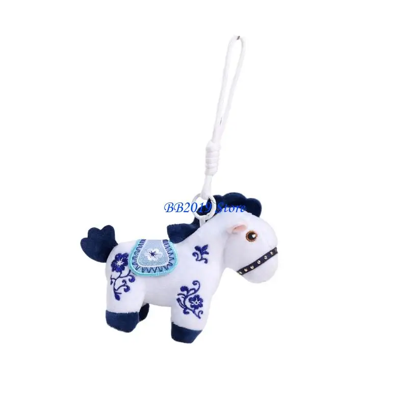 Q0KB 芸術的な刺繍の馬のぬいぐるみ壁掛け保育園装​​飾ギフト子供のための馬の年