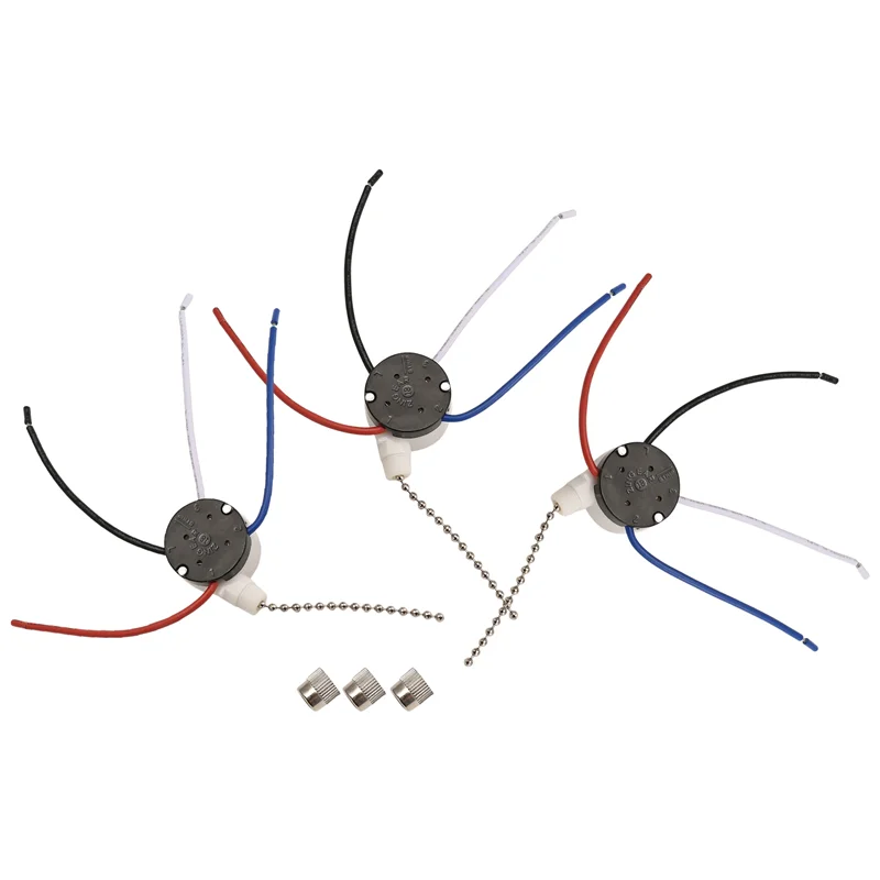 

ABJY-3 шт. Ze-208S E89885 3-скоростной 4-проводной переключатель цепи, переключатель света в потолочном вентиляторе, запасная часть