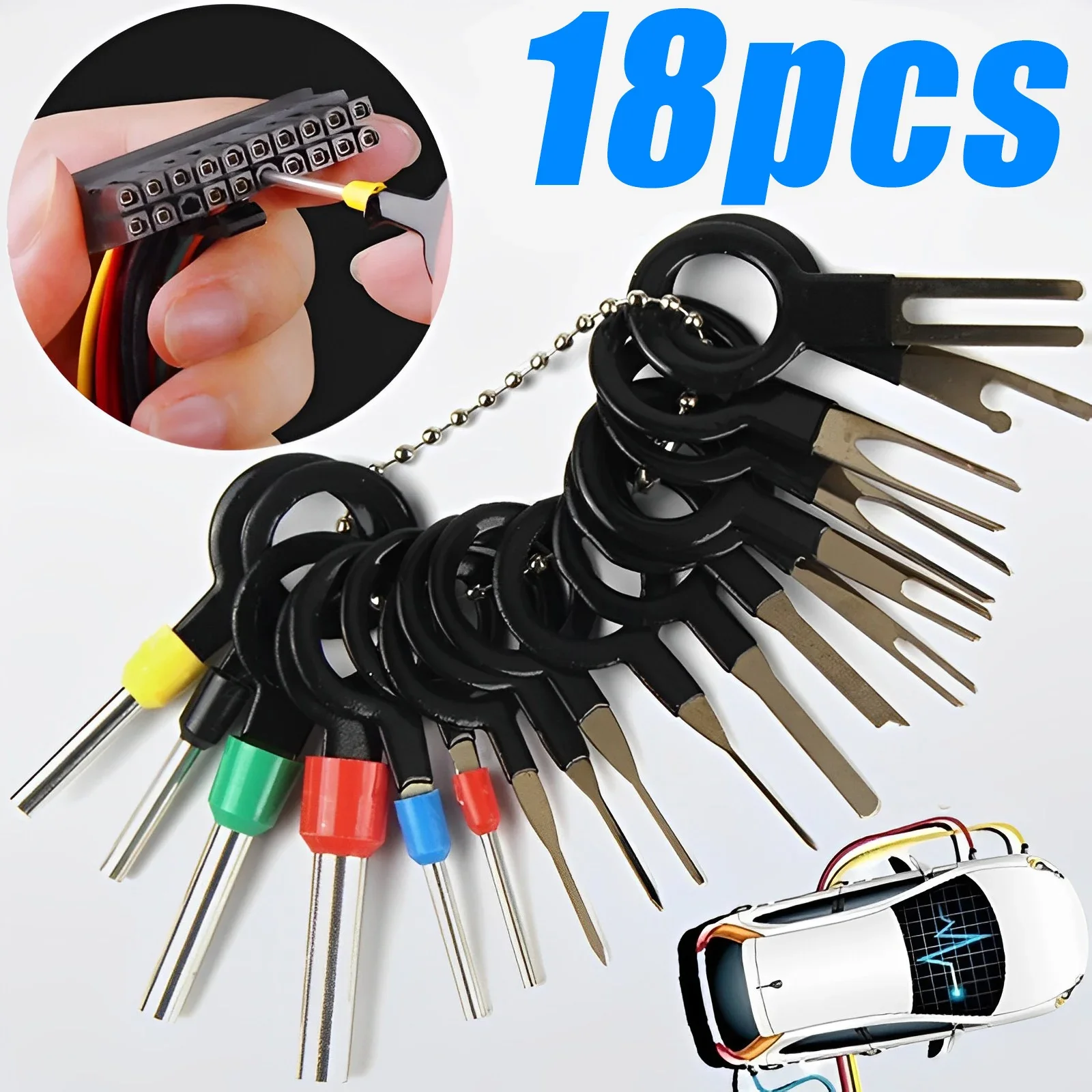 

11/18pcs Car Terminal Removal Kit Box Wire Plug Connector Extractor Puller Release Pin Extractor Set Terminal Plug Repair Tools