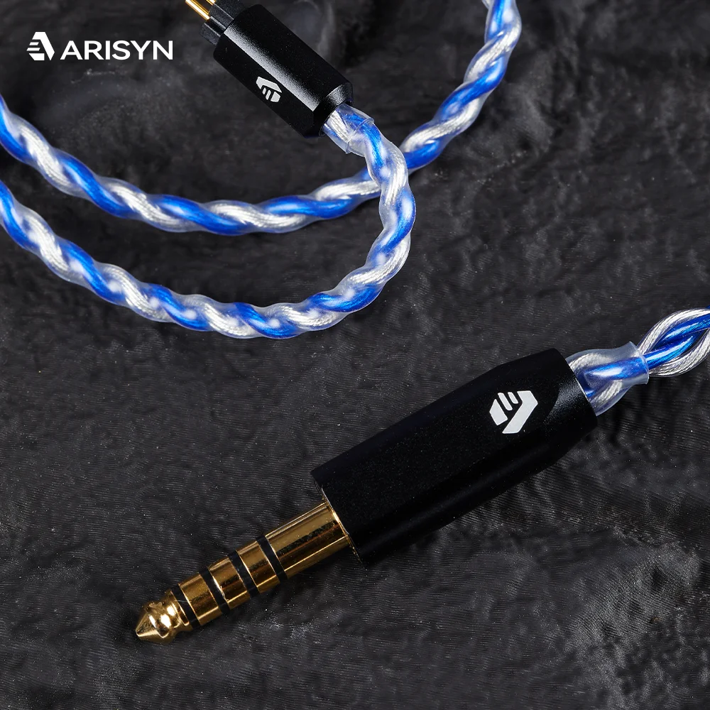 Nuovo ARISYN MING YUE Cavo di aggiornamento per cuffie Auricolare cablato in rame OCC placcato argento 0.78 Auricolari a 2 pin 4.4mm Plug In Ear Auricolare