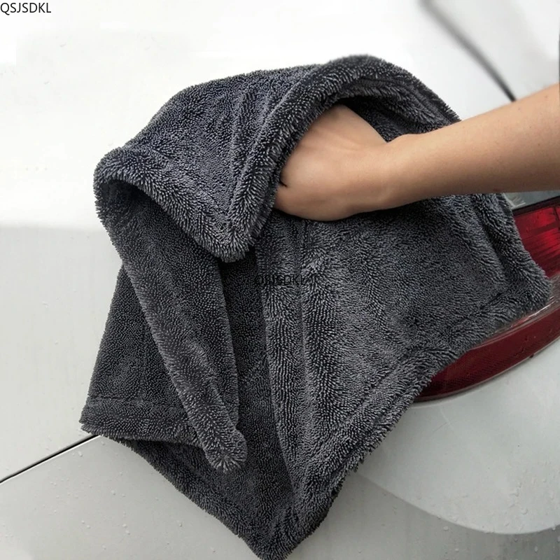 1200GSM/600GSM ไมโครไฟเบอร์ผ้าเช็ดตัวทําความสะอาดรถยนต์ Double-Sided Super Absorbent ล้างรถทําความสะอาดผ้า Scratch PROOF Soft Lint ผ้าขนหนู