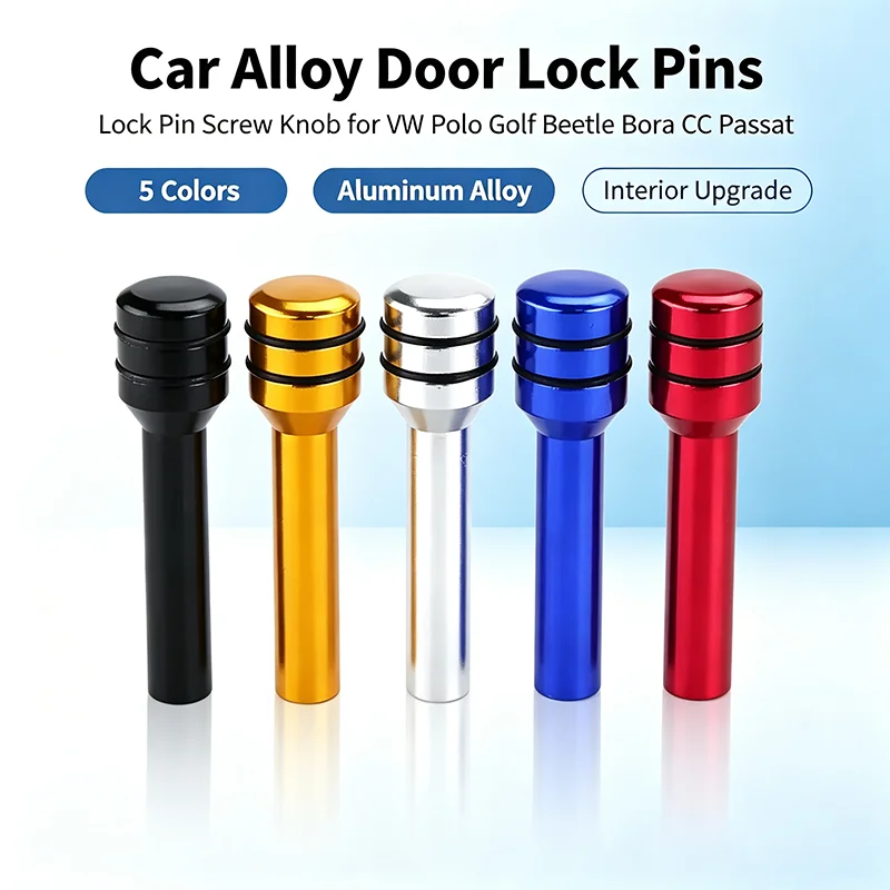 2pcs Car Alloy Door Lock Pins Lock Pin Screw Knob for Volkswagen Polo Golf 3 Beetle MK2 MK3 MK4 MK5 MK6 Bora CC Passat B6 B5 B7