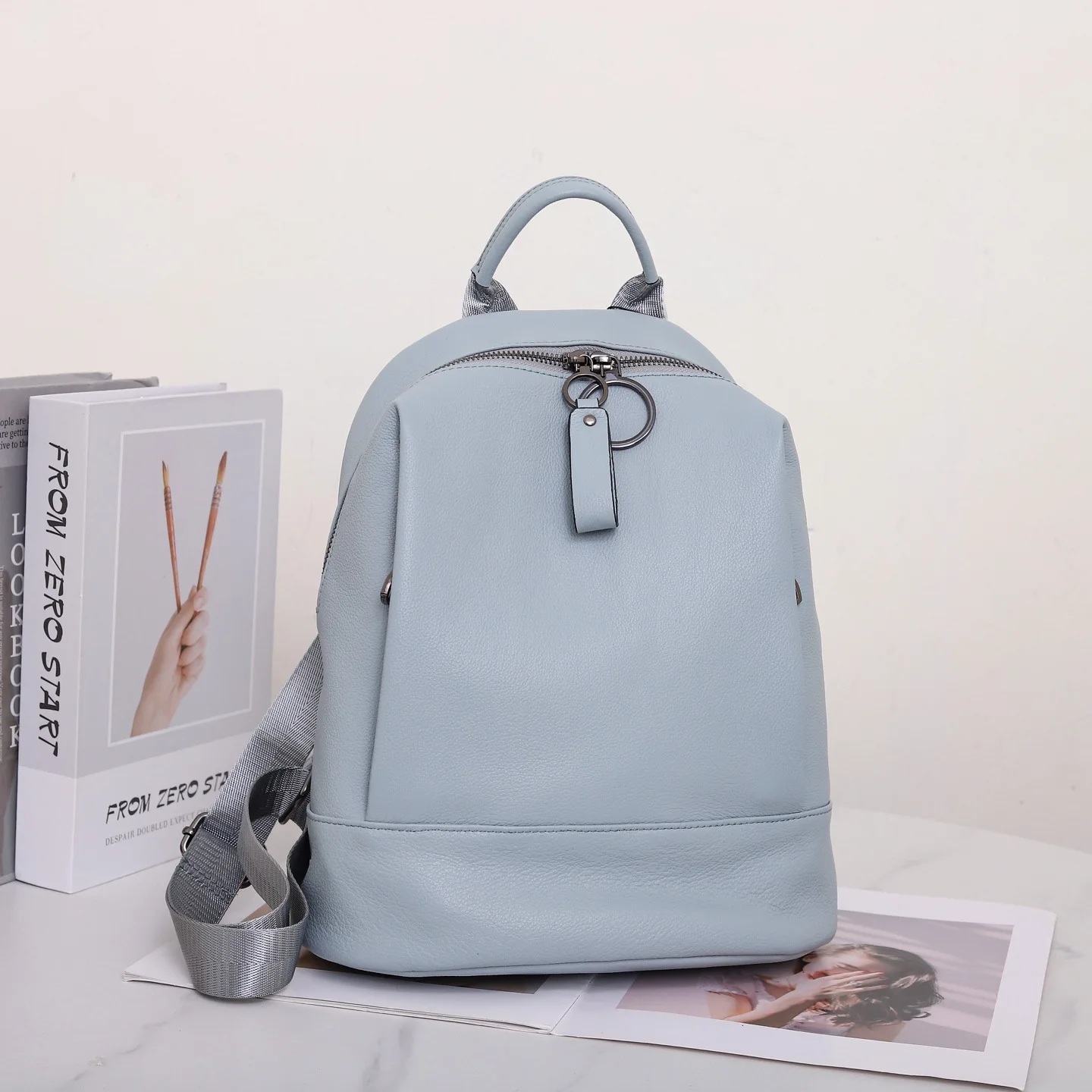 Simple Women Cow Leather Backpack Multi-pockets Genuine Leather Travel Bag 2026 New Casual Daily Tote or Shoulder Bags