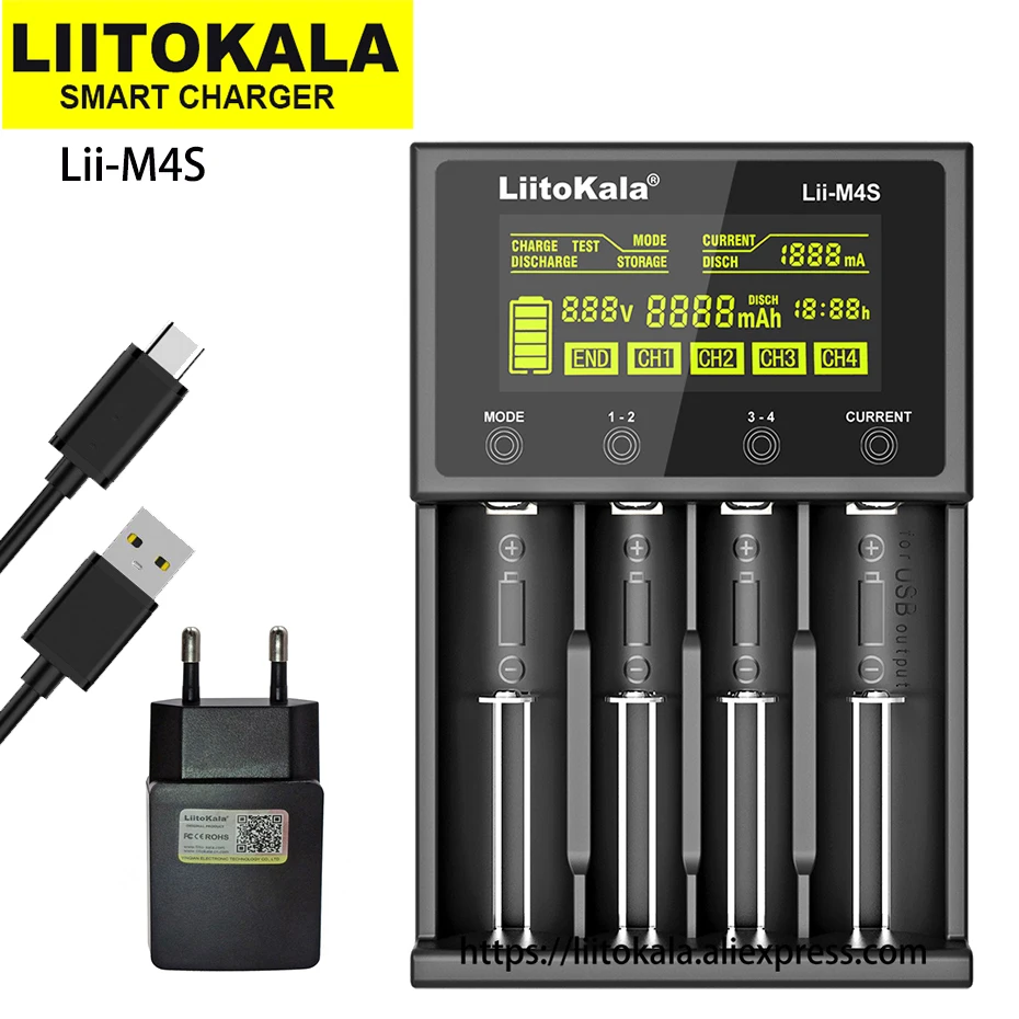 LiitoKala Lii-S8 Lii-600 Lii-M4S Lii500 Lii-PD4 Lii402 Lii202 Smart Charger for 18650 26650 21700 AA AAA lithium NiMH battery