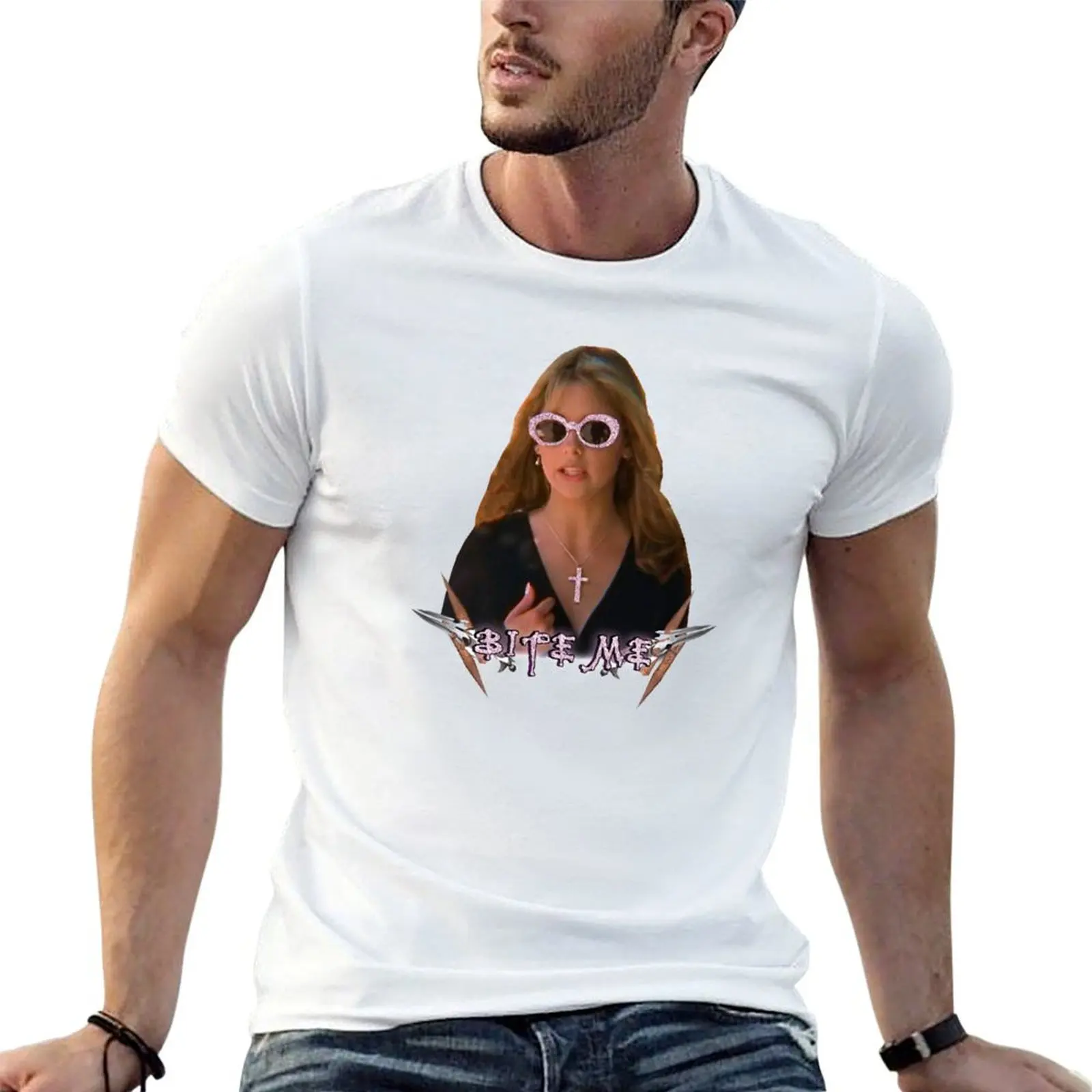 

Buffy Summers - Bite Me T-Shirt t shirts for man slim fit t shirt men 100% cotton luxury brand anime tshirt T-shirt
