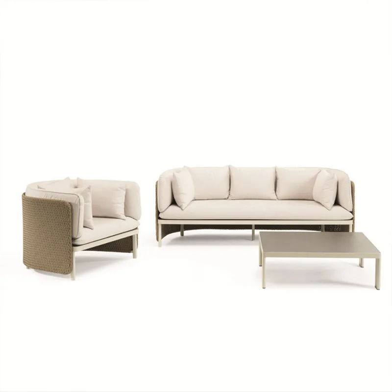 

Outdoor rattan sofa courtyard open-air garden rattan chair indoor hotel B&B living room coffee table furniture combination