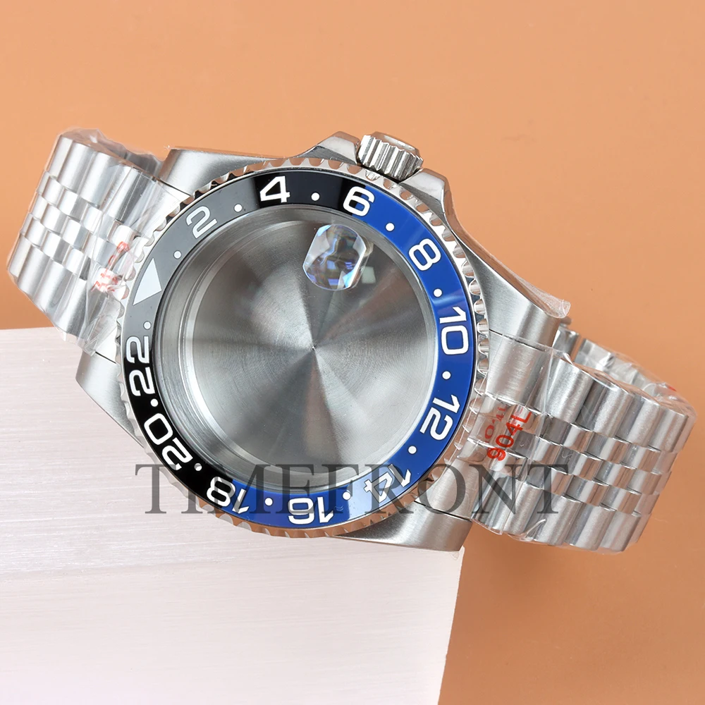 Fit Modified Seiko NH35 40MM Watch Case Classic 24 Hours Ceramic Bezel For GMT NH34 NH35 NH36 NH38 Movement 28.5mm Dial Jubilee image 3