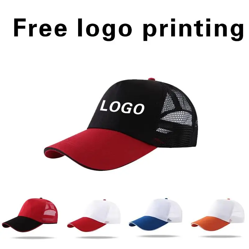 Customized Cap Logo Free Printing Mesh Trucker Casual Men Women Baseball Cap Travel Ad Corporate Team Activities Restaurant Diy
