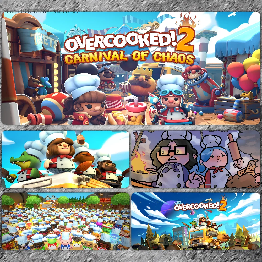 Overcooked Mousepad Large Keyboard Desk Mat Gaming Mouse Pad LockEdge Non-slip Mat