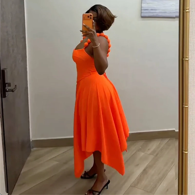 Nueva moda africana, conjunto de 2 piezas para mujer, Top corto con cordones en la espalda y falda larga Irregular, traje, trajes de vacaciones