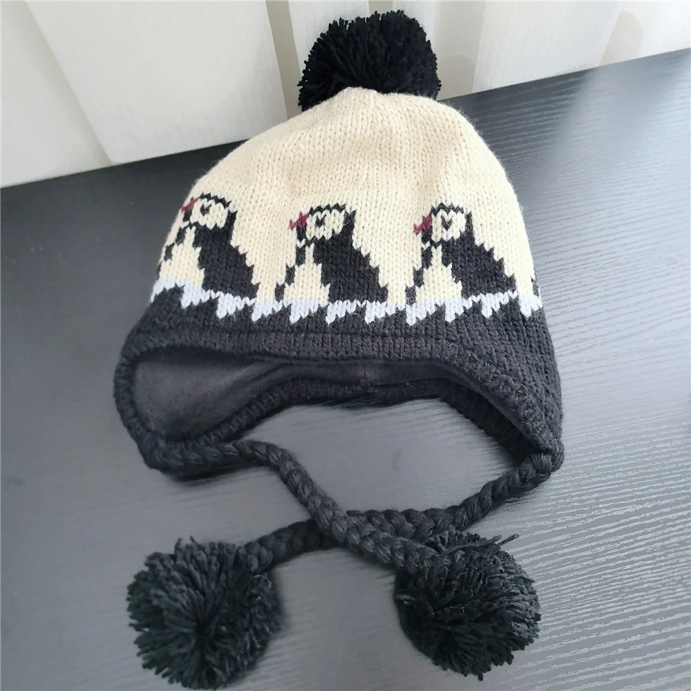 

Hat Earflap Women Winter Teen Girls Knit Beanie Pompom Warm Accessory For Cold Weather Autumn Outdoor Skiing Sports Climb
