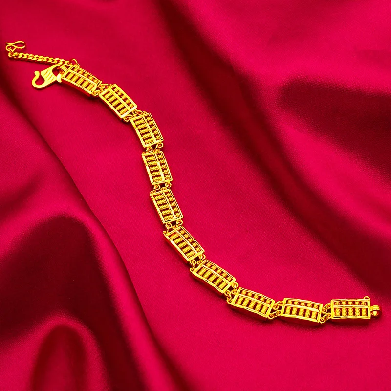 Abacus Bracelet Women's 24K Gold AU999 - Prosperity symbol abacus, wealth attracting, perfect present for festivals