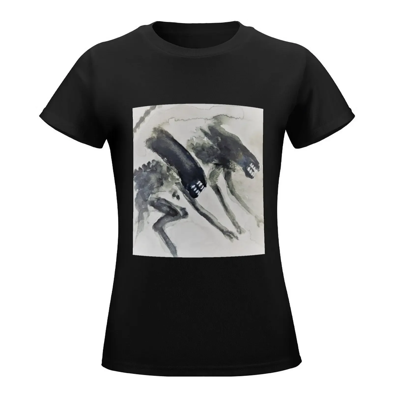 Xenomorph couple T-Shirt anime clothes Female clothing summer clothes Aesthetic clothing Women's t-shirt